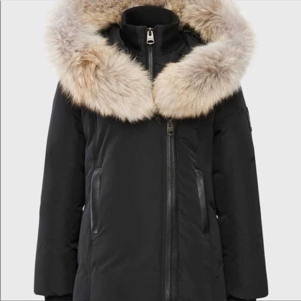 MACKAGE Girl's Leelee Fur-Trim Down Black Jacket/Coat, Removable Fur, Size 12 - Picture 7 of 9